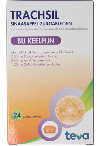 Teva Trachsil sinaasappel (24 Zuigtabletten)
