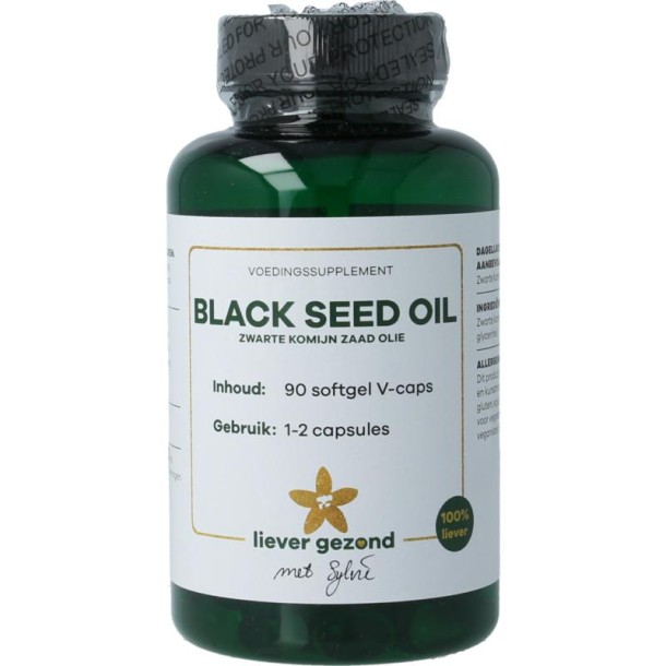Liever Gezond Komijnzaadolie zwart (90 Vegetarische capsules)