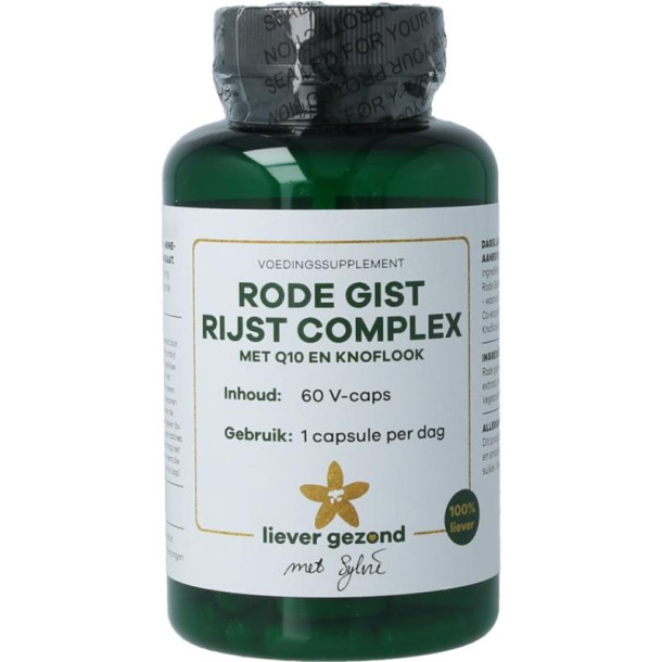 Liever Gezond Rode gist rijst complex Q10 (60 Vegetarische capsules)