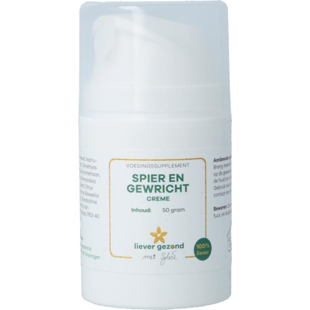 Liever Gezond Spier en gewrichtscreme (50 Gram)