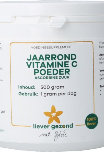 Liever Gezond Vitamine C poeder zuur jaarrond (500 Gram)