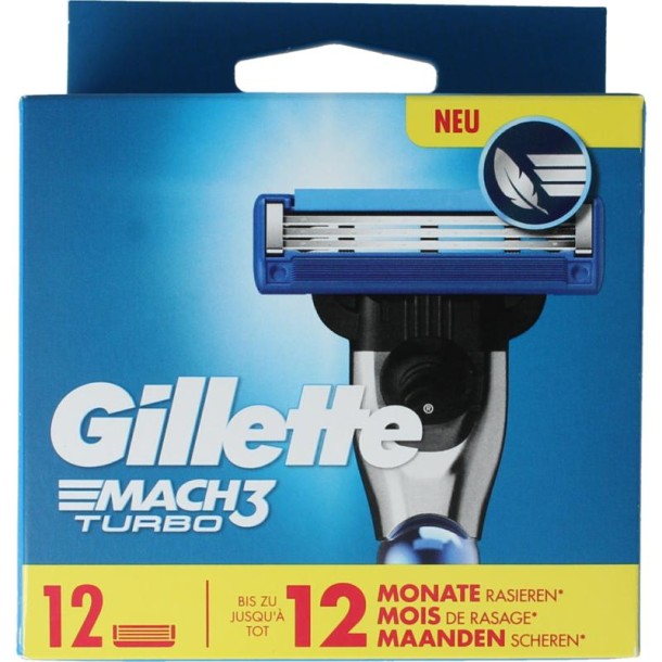 Gillette Mach 3 turbo blades (12 Stuks)