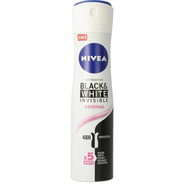 Nivea Deodorant invisible black & white spray original 150 Milliliter