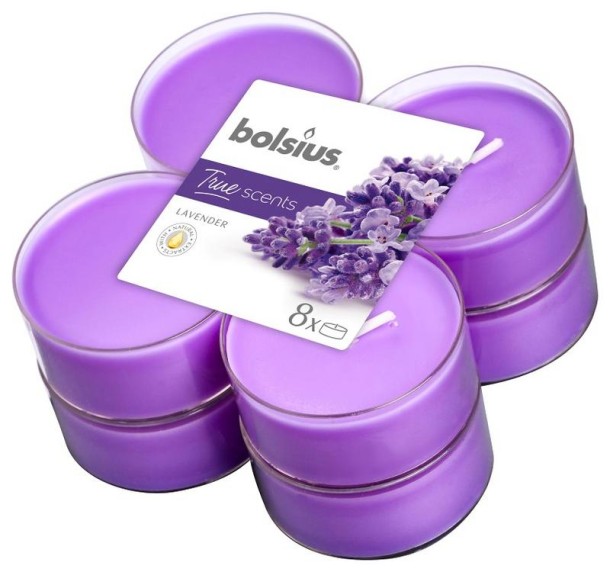 Bolsius True Scents maxilicht lavendel (8 Stuks)