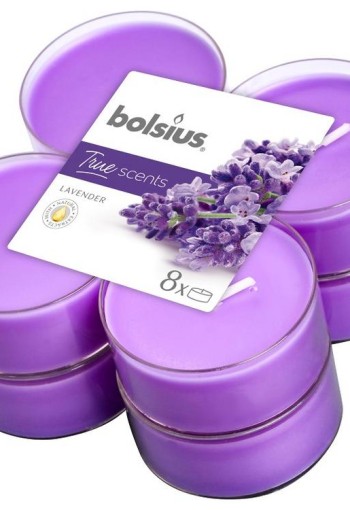 Bolsius True Scents maxilicht lavendel (8 Stuks)