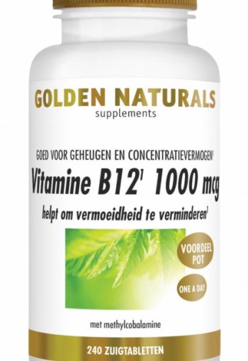 Golden Naturals Vitamine B12 1000mcg vegan (240 Zuigtabletten)
