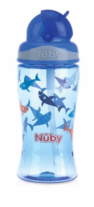 Nuby Flip it beker 360ml blauw 4+ jaar (1 Stuks)