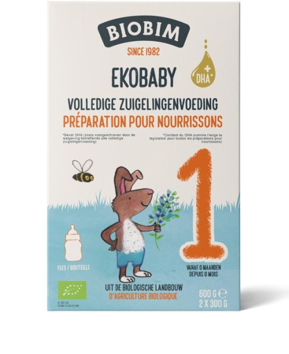 Biobim Ekobaby 1 volledige zuigelingenvoeding 0+ mnd bio (600 Gram)