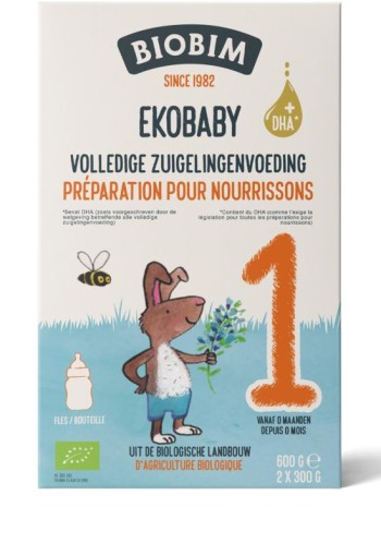 Biobim Ekobaby 1 volledige zuigelingenvoeding 0+ mnd bio (600 Gram)