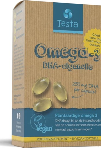 Testa Omega 3 algenolie 250mg DHA vegan NL (60 Vegetarische capsules)