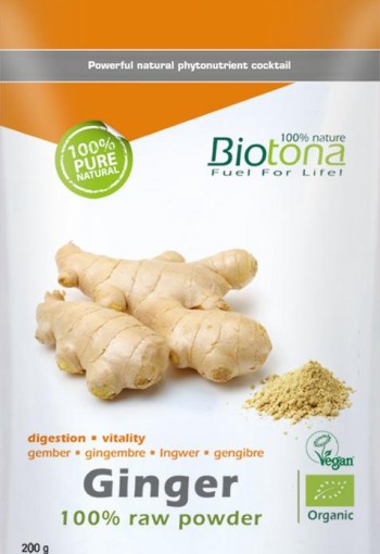 Biotona Ginger raw powder bio (200 Gram)