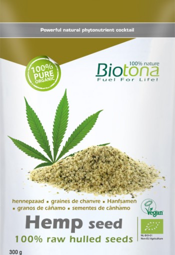 Biotona Hemp raw hulled seeds bio (300 Gram)