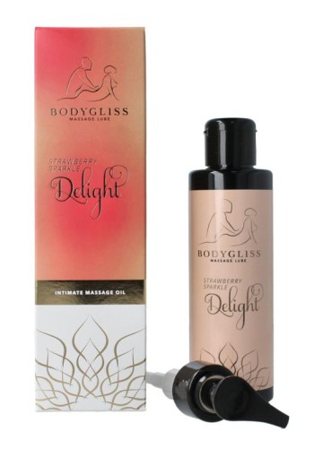 Bodygliss Silky soft massageolie champagne strawberry (150 Milliliter)