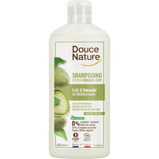 Douce Nature Shampoo normaal/droog haar amandelmelk bio (250 Milliliter)