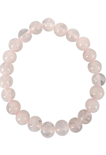Ruben Robijn Kralenarmband roze kwarts 8mm (1 Stuks)