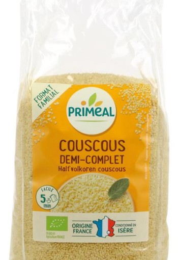 Primeal Couscous half volkoren bio (1 Kilogram)