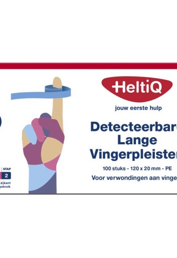 Heltiq Detect vingerpleister lang PE 120 x 20mm (100 Stuks)