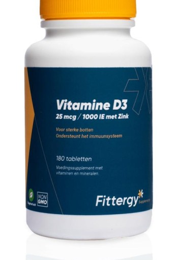 Fittergy Vitamine D3 25mcg met zink (180 Tabletten)