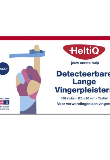 Heltiq Detect vingerpleister lang textiel 120 x 20mm (100 Stuks)