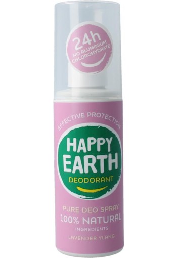 Happy Earth Pure deodorant spray lavender ylang (100 Milliliter)