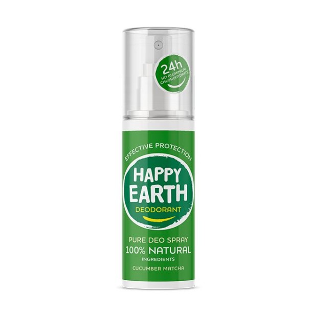 Happy Earth Pure deodorant spray cucumber matcha (100 Milliliter)