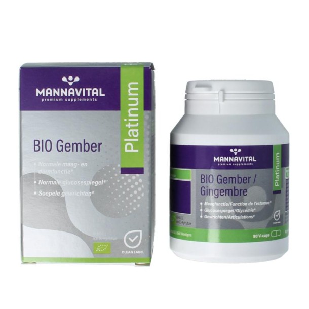 Mannavital Gember platinum bio (90 Vegetarische capsules)