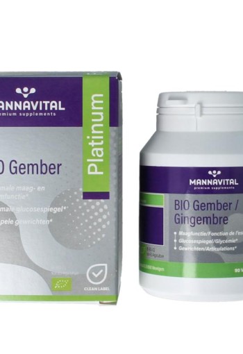 Mannavital Gember platinum bio (90 Vegetarische capsules)
