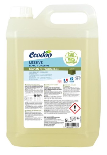 Ecodoo Wasmiddel vloeibaar Marseille zeep bio (5 Liter)