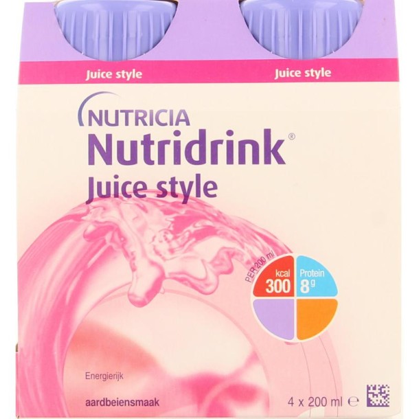 Nutridrink Juice style aardbei 200ml (4 Stuks)