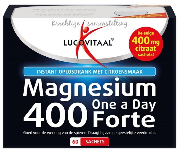 Lucovitaal Magnesium citraat poeder 400mg (60 Sachets)