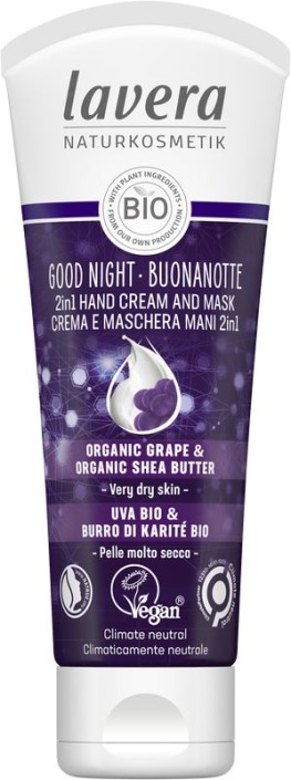 Lavera Good night 2-in-1 handcreme & masker bio (75 Milliliter)