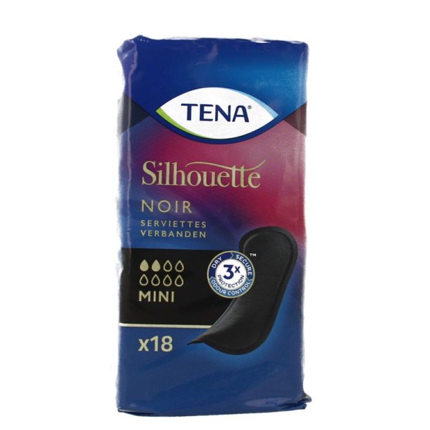 Tena Silhouette noir mini pad (18 Stuks)