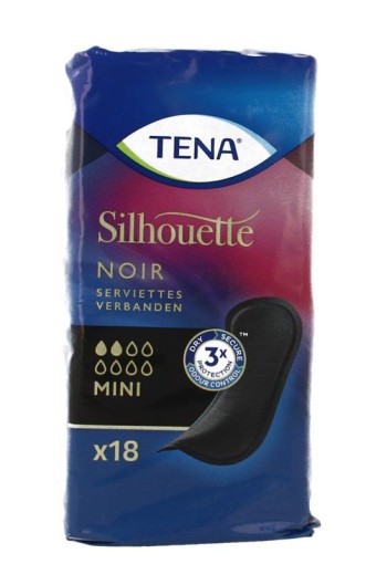 Tena Silhouette noir mini pad (18 Stuks)