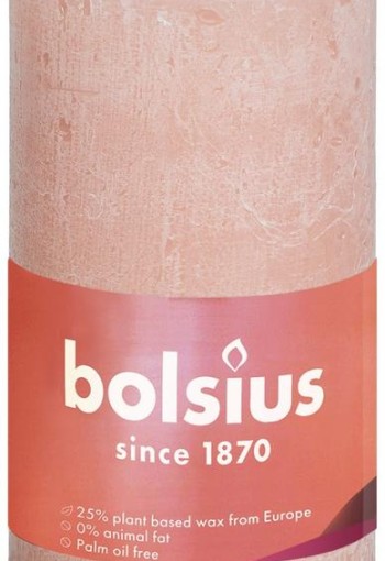 Bolsius Rustiekkaars shine 100/50 misty pink (1 Stuks)