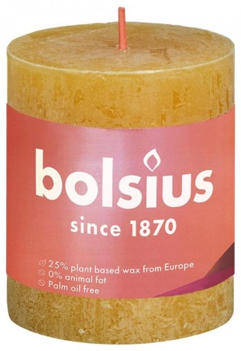 Bolsius Rustiekkaars shine 80/68 honeycomb yellow (1 Stuks)