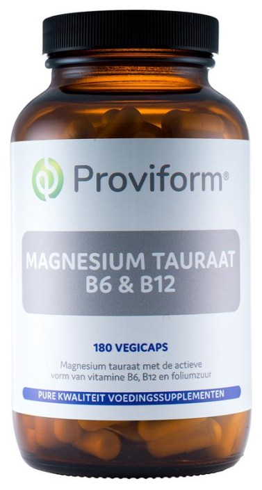 Proviform Magnesium tauraat B6 & B12 (180 Vegetarische capsules)