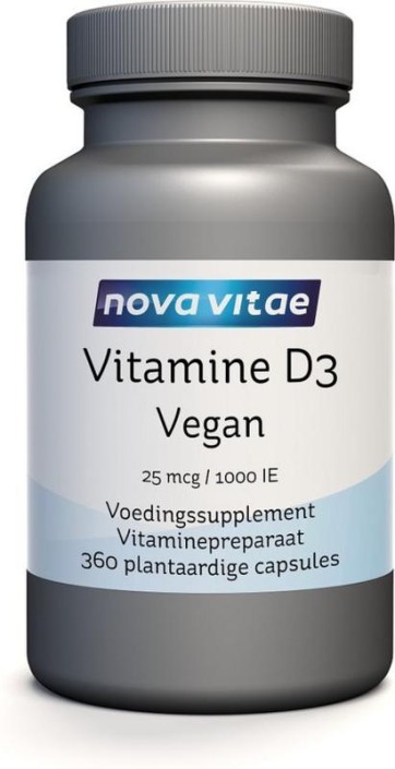 Nova Vitae Vitamine D3 1000IE/25mcg vegan (360 Vegetarische capsules)