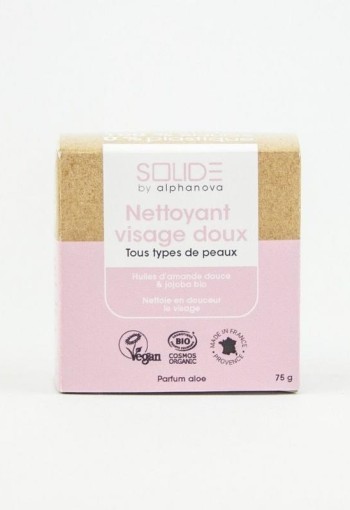 Alphanova Solide Cleansing bar bio gezicht alle huidtype (75 Gram)