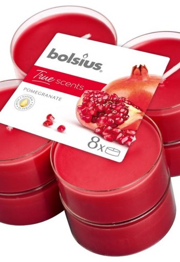 Bolsius True Scents maxilicht pomegranate (8 Stuks)