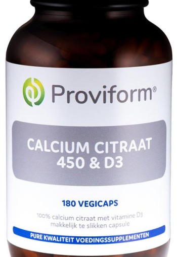 Proviform Calcium citraat 450 & D3 (180 Vegetarische capsules)