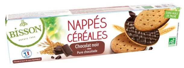 Bisson Pure chocolade frosted granenkoekjes bio (120 Gram)