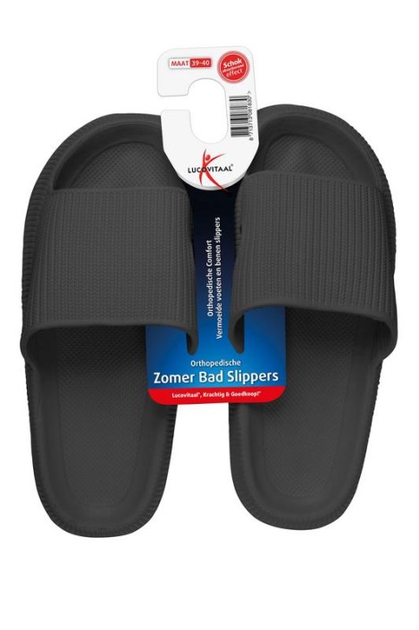 Lucovitaal Orthopedische badslipper 39-40 zwart (1 Paar)