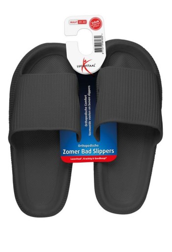 Lucovitaal Orthopedische badslipper 39-40 zwart (1 Paar)