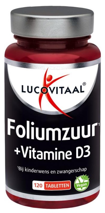 Lucovitaal Foliumzuur + vitamine D3 tabletten (120 Tabletten)