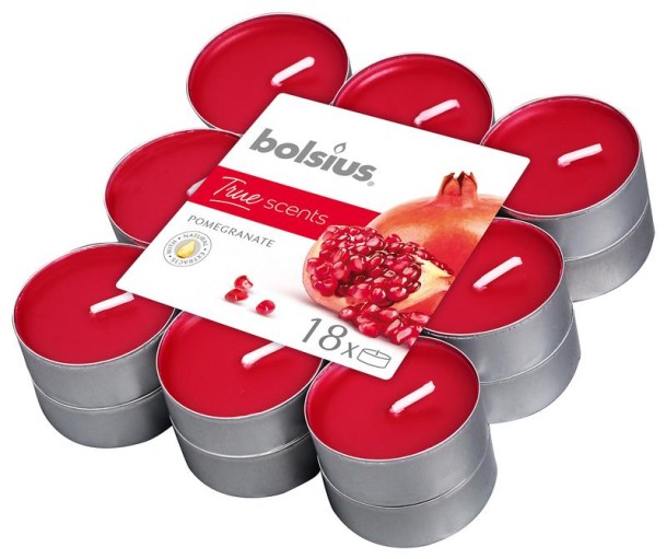 Bolsius True Scents theelichten pomegranate (18 Stuks)