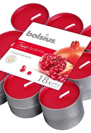 Bolsius True Scents theelichten pomegranate (18 Stuks)