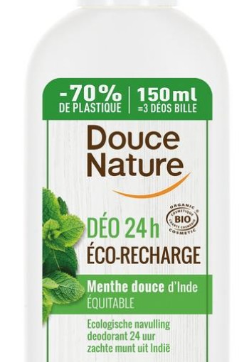 Douce Nature Deodorant mint navulling (150 Milliliter)