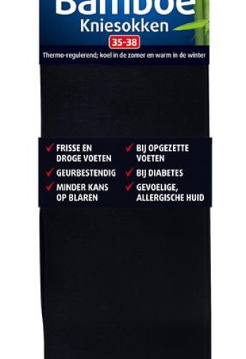 Lucovitaal Bamboe kniesok zwart maat 35-38 (1 Paar)