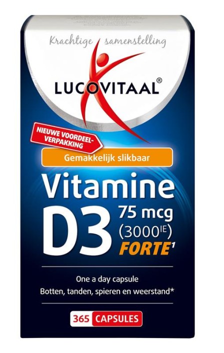 Lucovitaal Vitamine D3 75mcg 3000IE (365 Capsules)