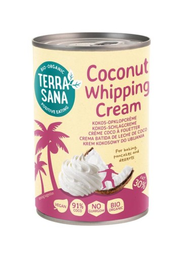 Terrasana Kokosmelk slagroom 30% vet bio (400 Milliliter)
